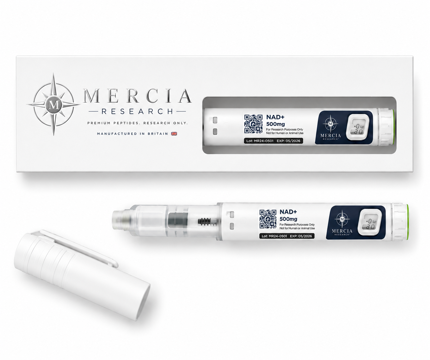 NAD+ 500mg โ Mercia Research liquid peptide research cartridge