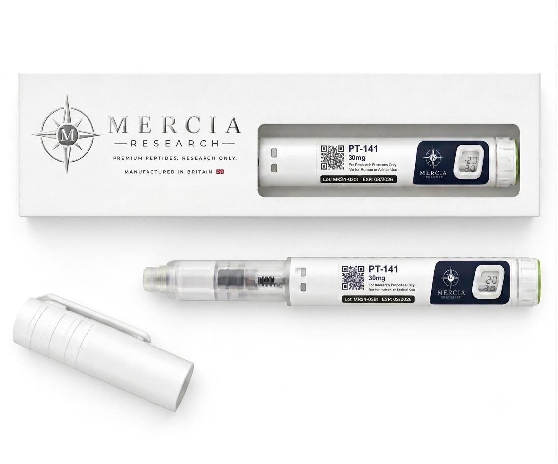 PT-141 30mg — 30mg liquid peptide research cartridge, Mercia Research