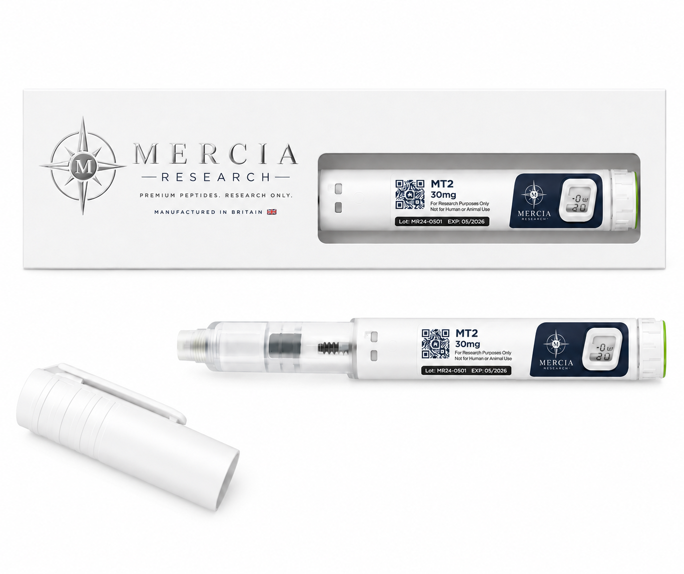 Melanotan II (MT2) 30mg — 30mg liquid peptide research cartridge, Mercia Research